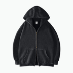 Hoodie Zippé Acid Wash Oversize Lunaria