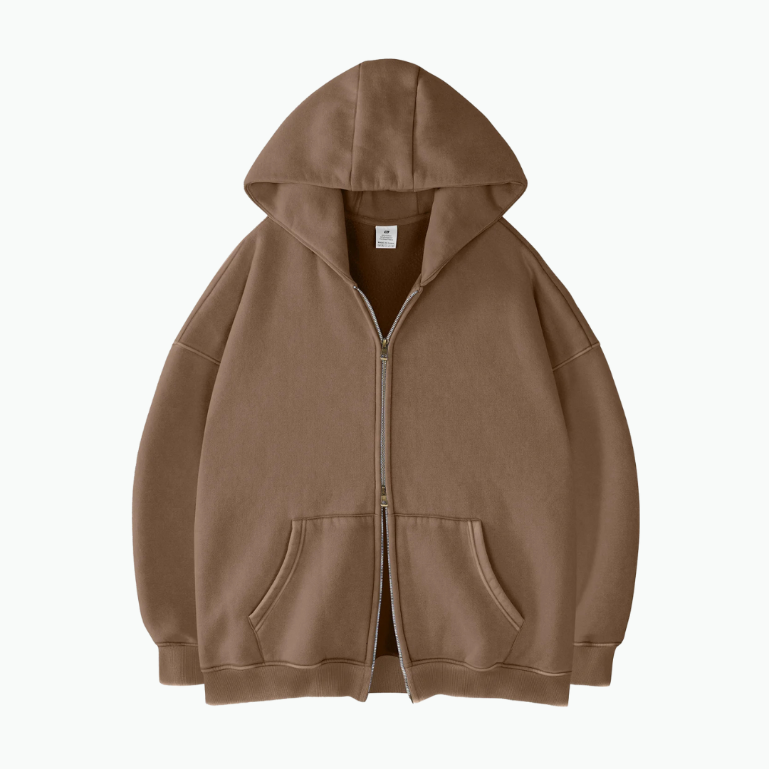 Hoodie Zippé Acid Wash Oversize Lunaria