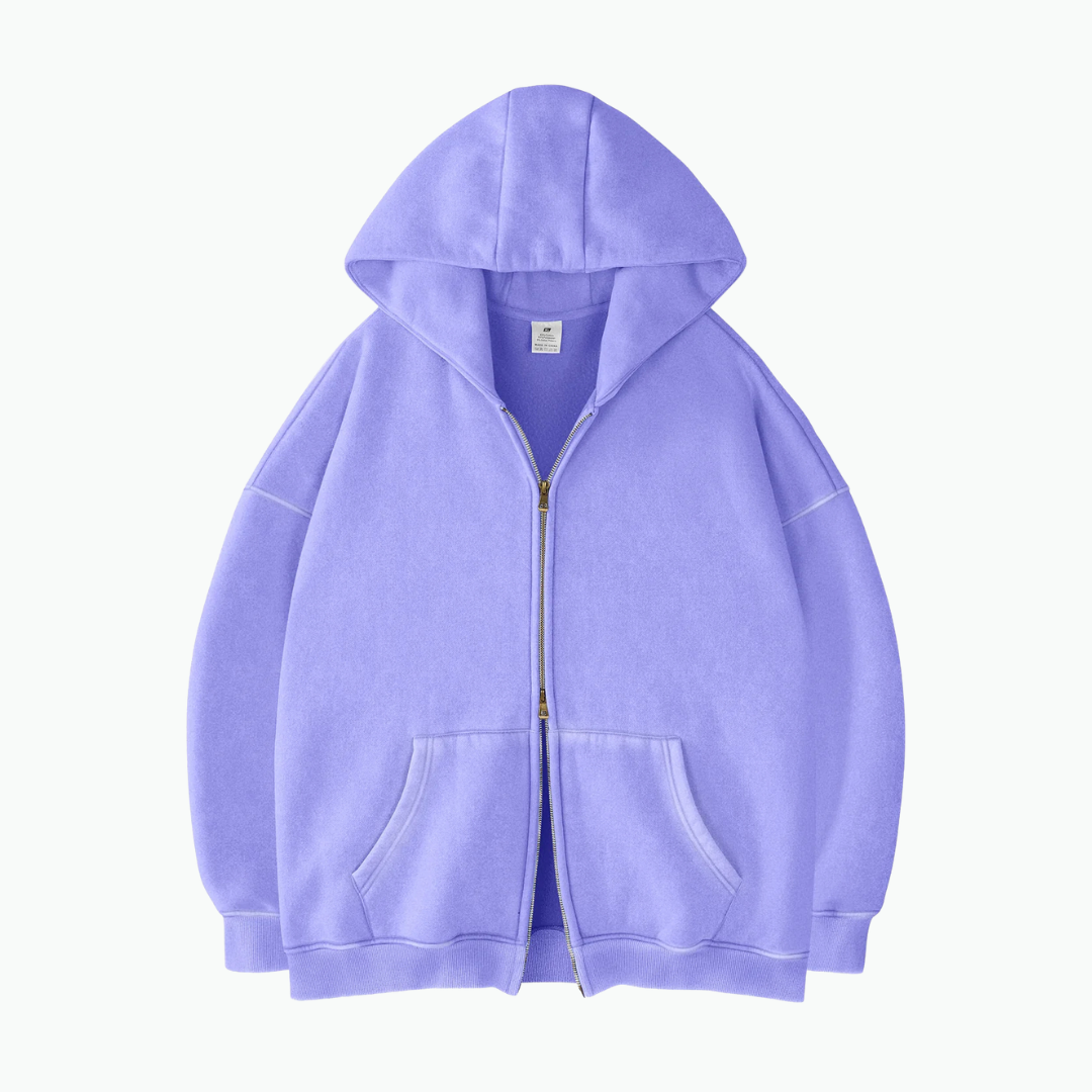 Hoodie Zippé Acid Wash Oversize Lunaria