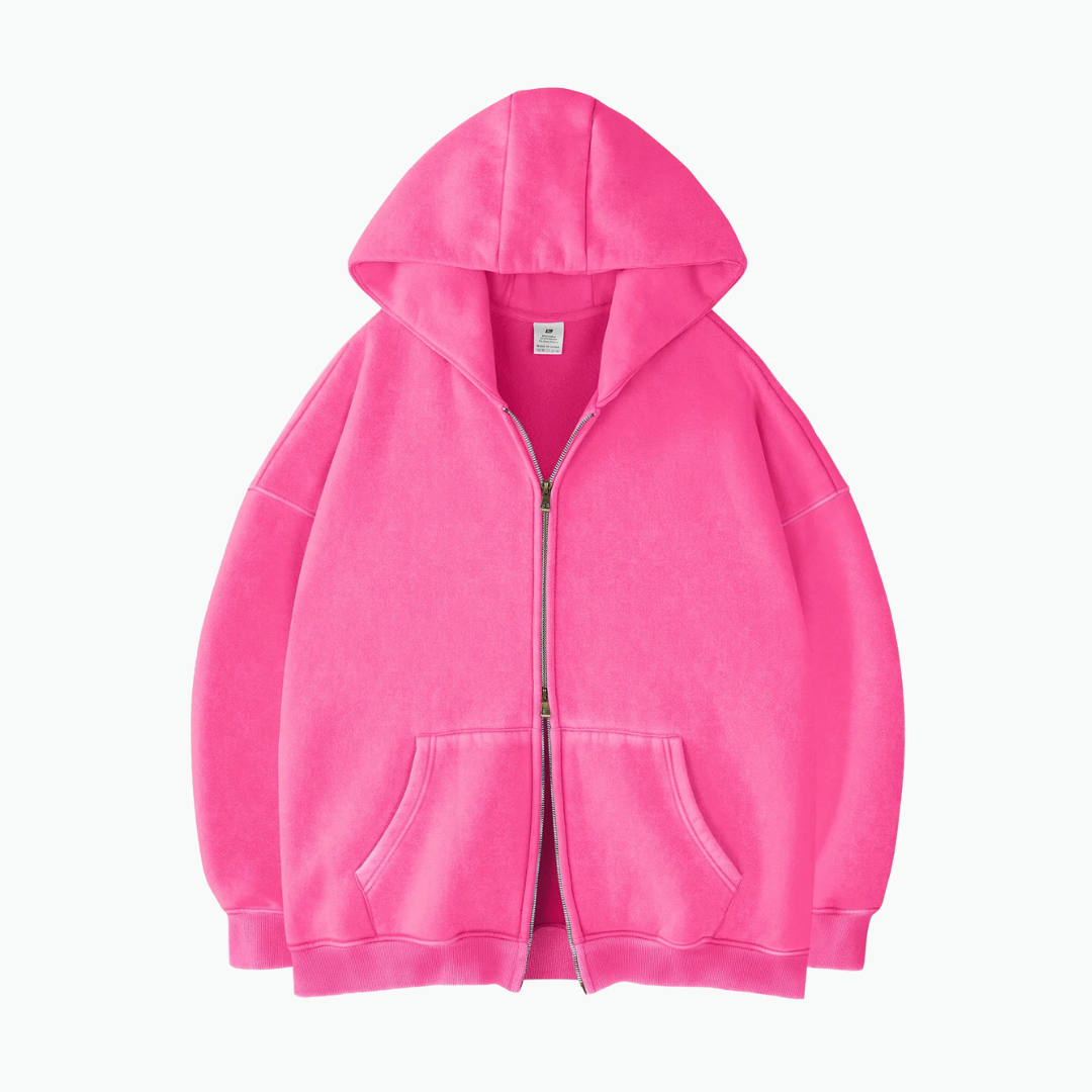 Hoodie Zippé Acid Wash Oversize Lunaria