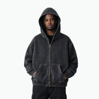 Hoodie Zippé Acid Wash Oversize Lunaria