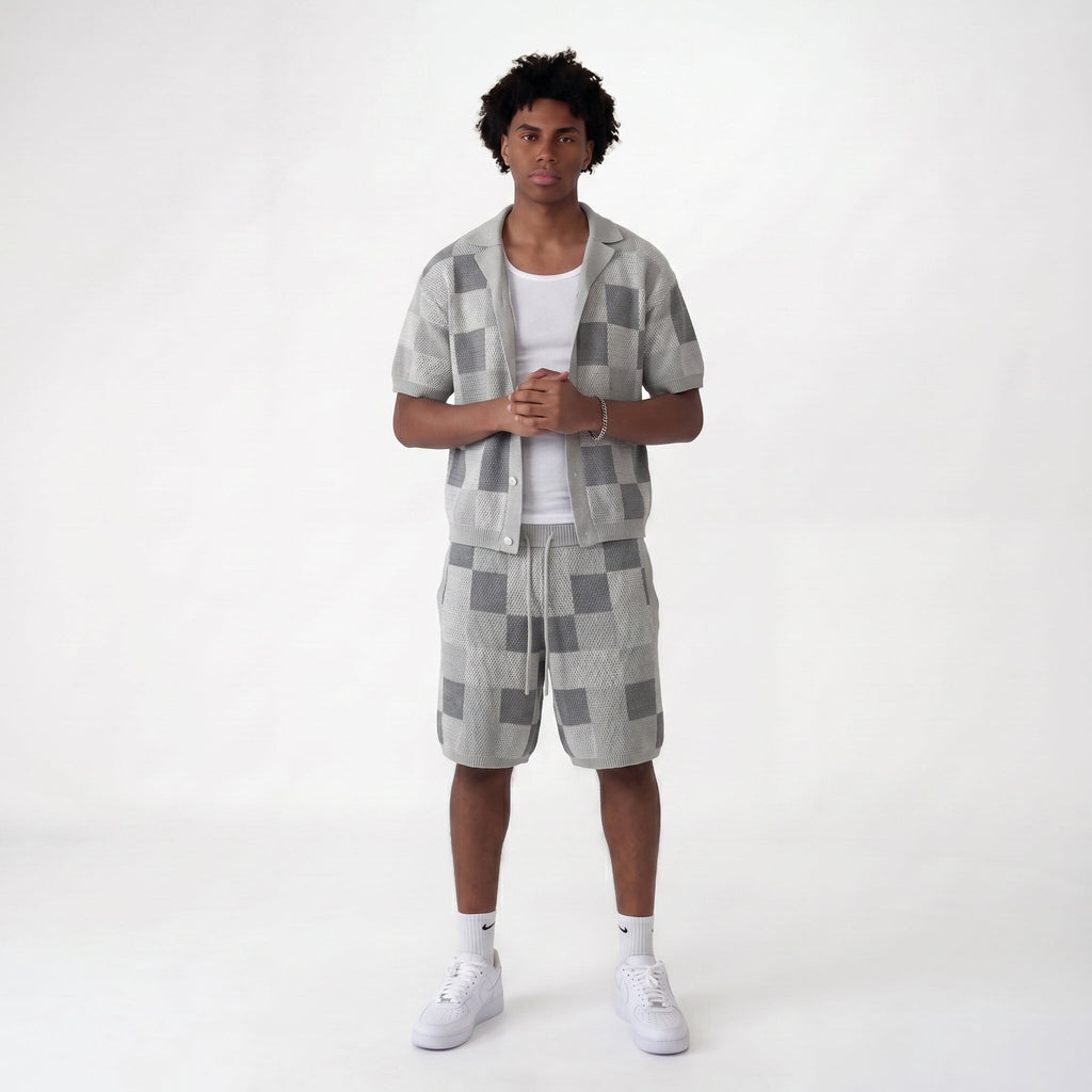 Ensemble Jacquard Gris Streetwear Lunaria