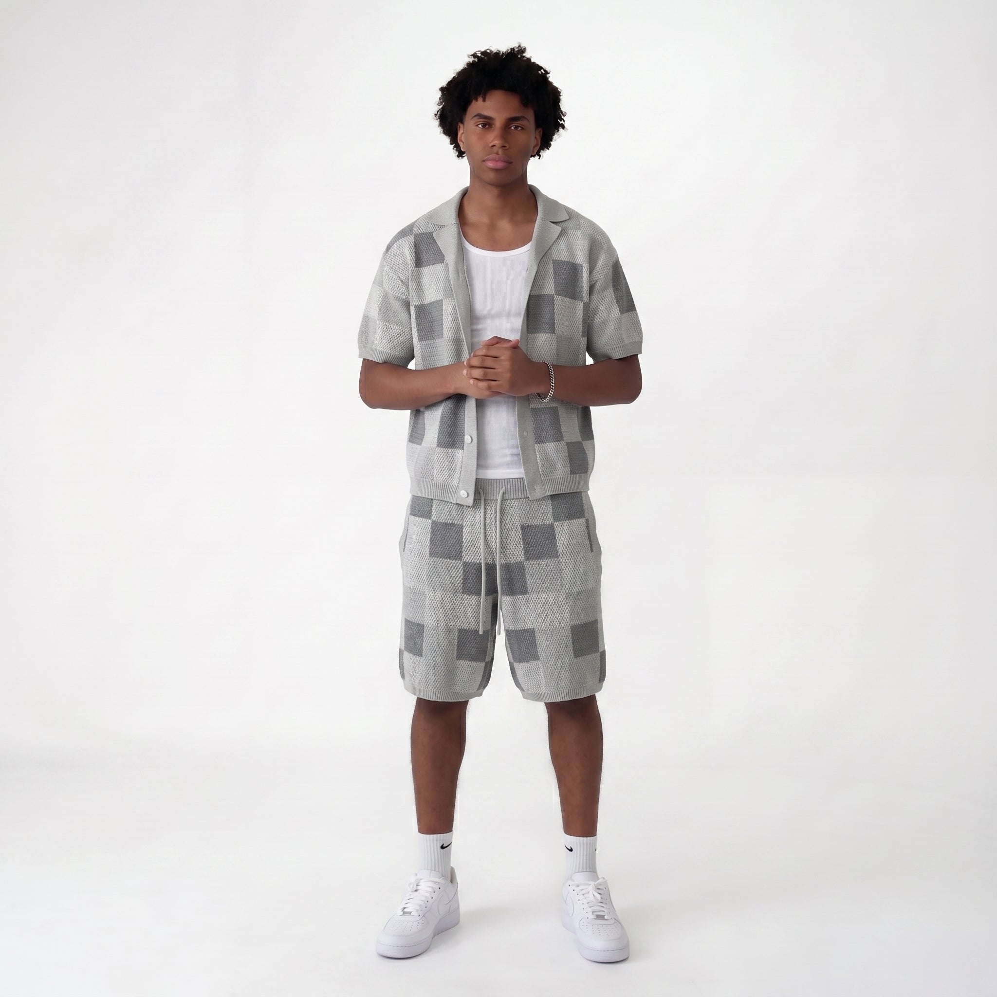 Ensemble Jacquard Gris Streetwear Lunaria