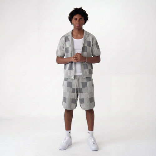 Ensemble Jacquard Gris Streetwear Lunaria