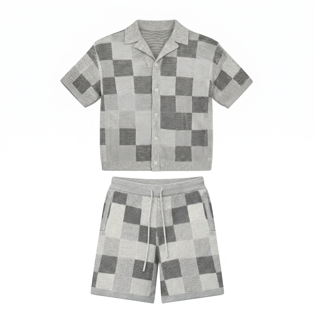 Ensemble Jacquard Gris Streetwear Lunaria